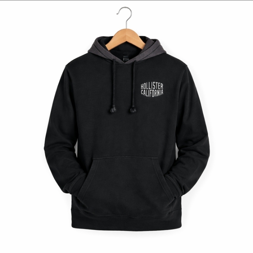 Hollister Black Skater Mens Hoodie Sz Med
